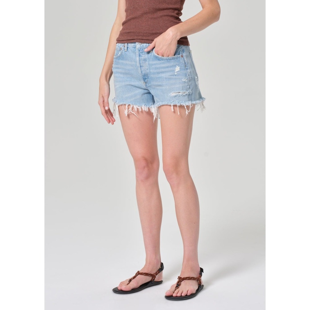 Agolde Parker Vintage Cut Off Distressed Denim Jean Short